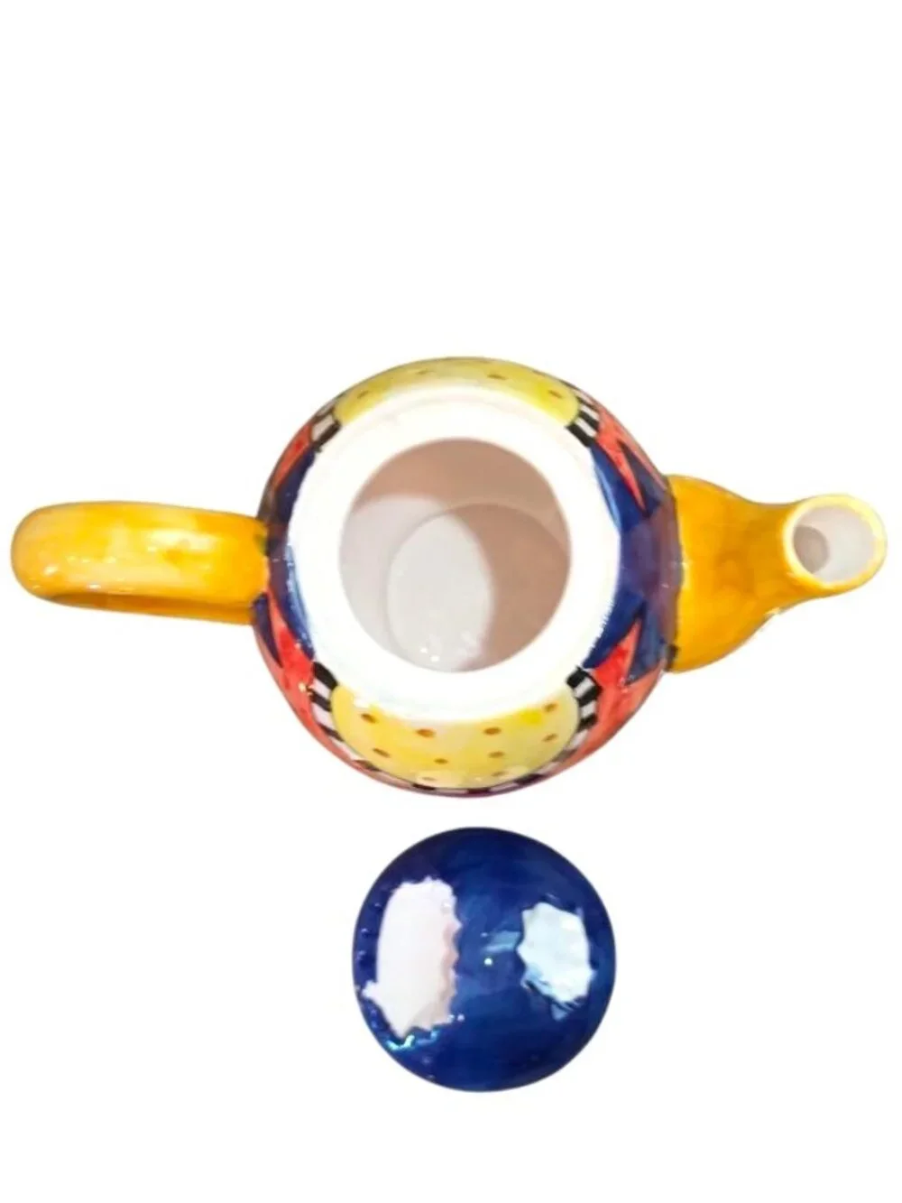 Vintage Whimsical Sun Flower Egg Teapot Ceramic Cottagecore Bella Casa Stye 1980